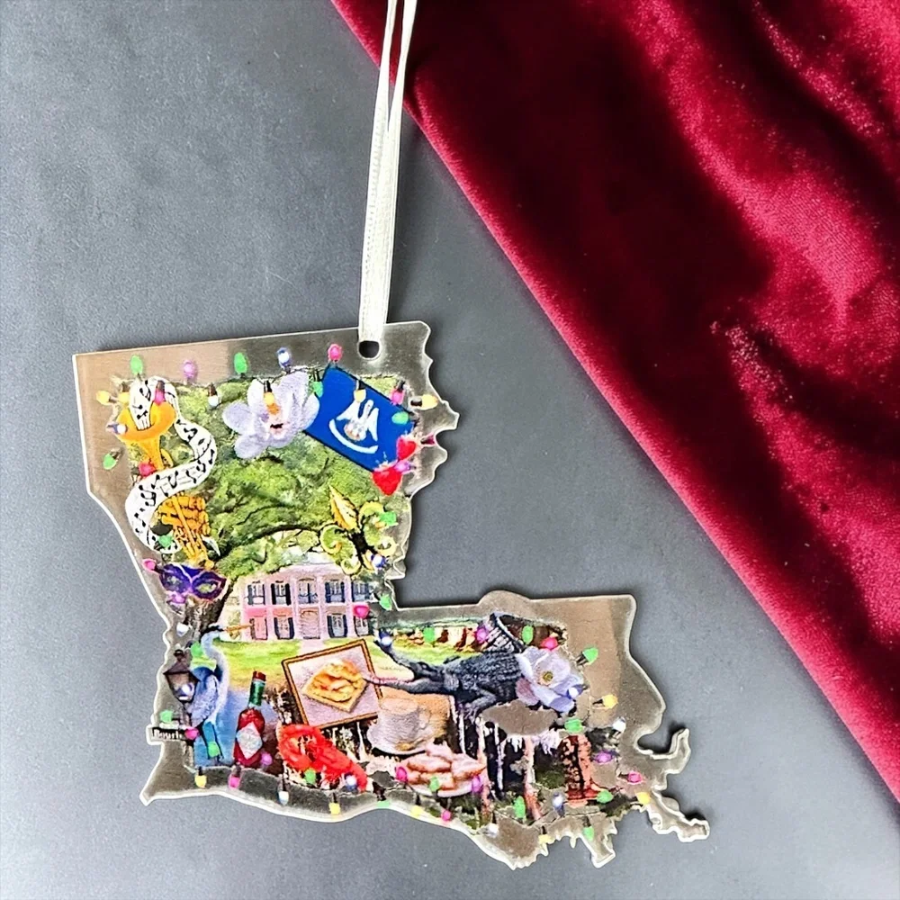 Louisiana Christmas Ornament NOLA State Holiday Decor Cajun Gift
